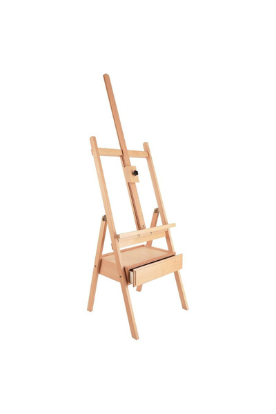KURTZY Painting Easel, Wood, Adjustable Height up to 1.9 m, Storage Drawer, f...