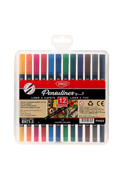 daço DACO 0.4 mm Brushliner Pen Set of 12