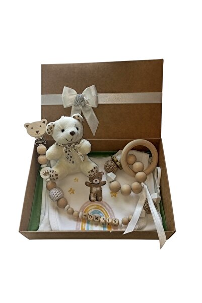 Style Baby Amazing Hoş geldin Yenidoğan Unisex Bebek İsimli Emzik Askısı, Ayı...