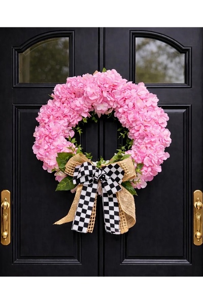 Yumak Dekor Grup Kapı süsü beyaz çiçekli kapı çelengi ev dekorasyonu