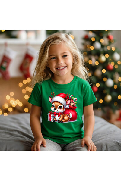 Kartier Tricou Copil Verde Renul si sacul fermecat