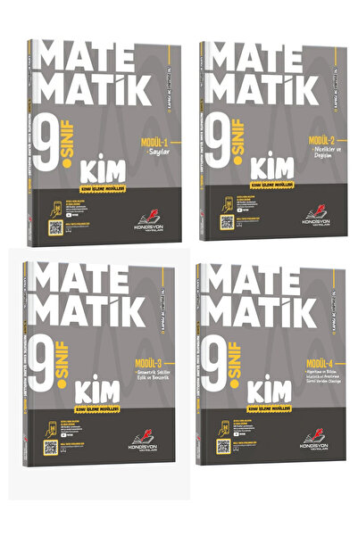 Kondisyon Yayınları 9.SINIF MATEMATİK KONU İŞLEME MODÜLÜ 1 - 2 - 3 - 4 DÖRTLÜ...