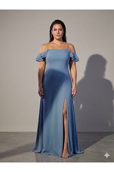 SANİSE Büyük Beden Uzun Abiye Elbise