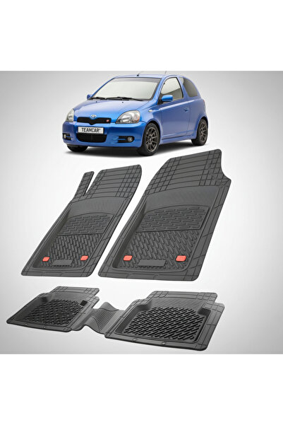 TEAMCAR Πατάκια δαπέδου συμβατά με Toyota Yaris XP10 Hatchback 2000-2003 | Μαύρο