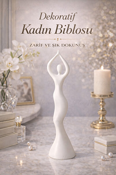 Flow Home Dekoratif Beyaz Dans Eden Kadın Modern Heykel Biblo Salon Masa Üstü...