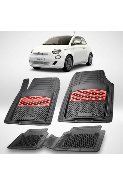 TEAMCAR Πατάκια δαπέδου Fiat 500e συμβατά 2020+ | Κόκκινα
