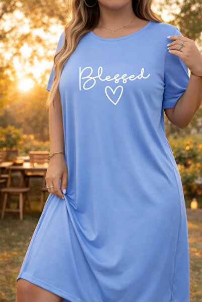 HOFFNUNG Unisex Short Sleeve Round Neck Blessed Heart Solid Color Long Tshirt