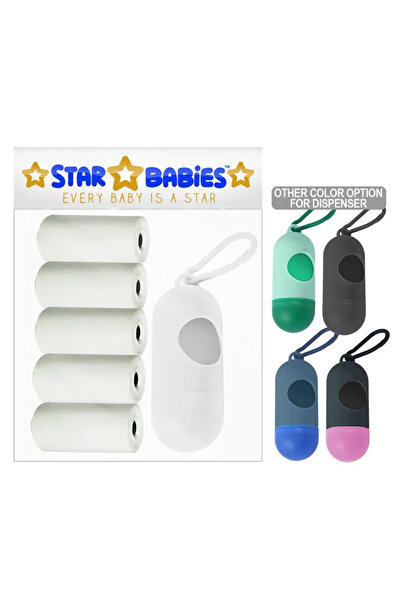 STAR BABiES Pack Of 5 Scented Bag White With Dispenser, Pack Of 1