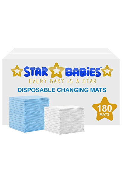 STAR BABiES مفارش تغيير حفاضات للاستخدام مرة واحدة (45 × 60 سم) كبيرة، عبوة م...