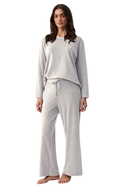 Penyemood Combed Cotton Mood Women's Gray Pajama Set Pm9711