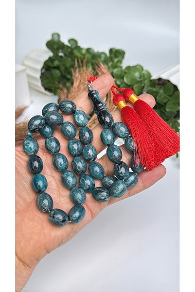 vevasilver Damar Geçişli Sıkma Kehirmen Prayer Beads, Cotton Tassels, Master Craftsmanship