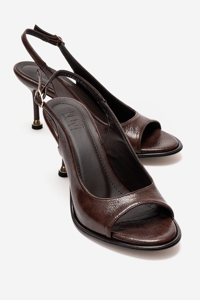 LuviShoes Iselin Brown Women's Stiletto Heel U Shoes