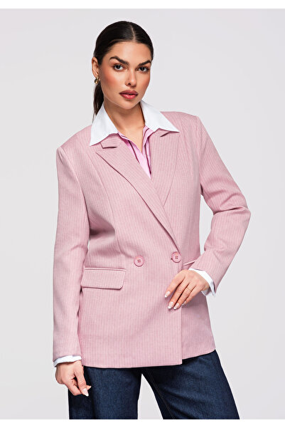 OMBRE Women's Elegant Blazer OW-BLZB-0113 Classic Cut Women's Jacket Light pink