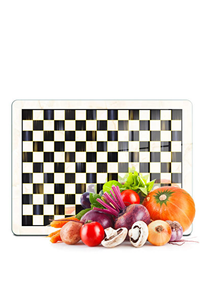 Decovetro Glass Cutting Board and Presentation Tray Mackenzie Dama 30X40 cm