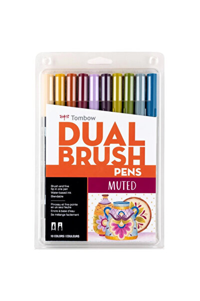 Tombow Dual Brush Pen Kalemi Seti Muted Renkler 56186 10 Renk