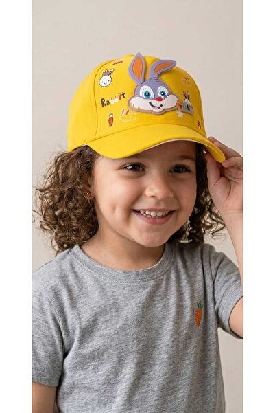 Kervan Pazar ÇOCUK UNISEX TAVŞAN FİGÜRLÜ AYARLANABİLİR ŞAPKA
