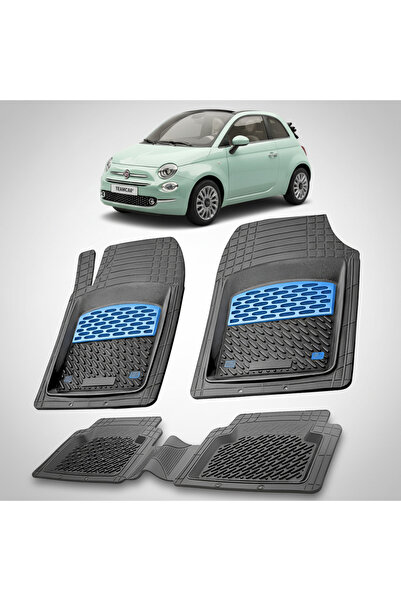 TEAMCAR Πατάκια δαπέδου συμβατά με Fiat 500C (Cabrio) 2009-2015 | Μπλε