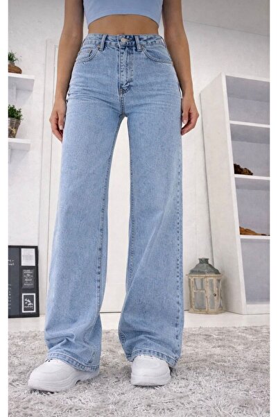 MRİABE Karyıkama Salaş Mavi Kar Лікрані штани Pallazo для жінок