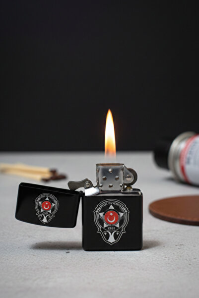 takimaster Özel Güvenlik Logolu Benzinli Metal Çakmak