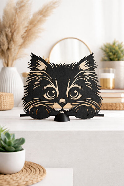 Sapphire 3D Sevimli Kedi Masa Üstü Dekor – Modern Ev Ofis Çocuk odası Dekoras...