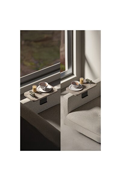 GOLDFALEZ Ikili (2 Adet) Yan Sehpa Ayarlanabilir Tepsi Dikdörtgen Dekoratif M...