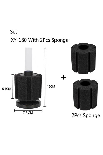 Choice7 فلتر إسفنجي أسود XY-180 SET لحوض السمك، مضخة هواء، فلتر إسفنجي بيوكيم...