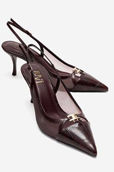 LuviShoes ORELLA Imprimeu roșu Claret cu cataramă Mesh pentru femei pantofi c...