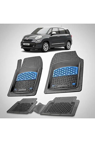 TEAMCAR Πατάκια δαπέδου συμβατά με Fiat 500L Living 2013-2017 | Μπλε