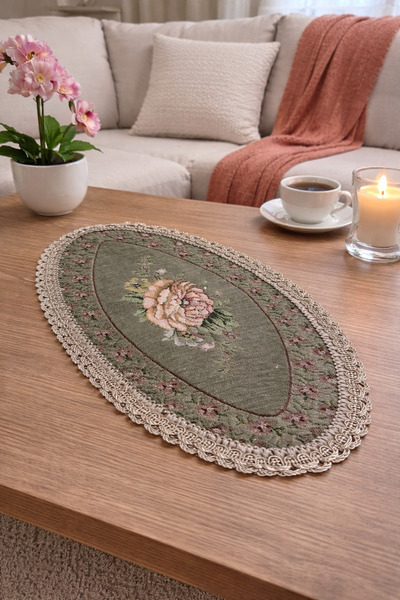 Yeshome Collection Vintage Bouguet Mini Table Runner 20X35 cm