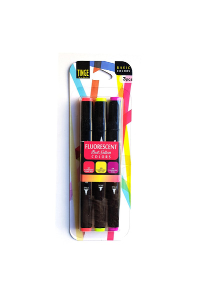 Generic Brand Tinge Marker 3-Piece Fluorescent Set