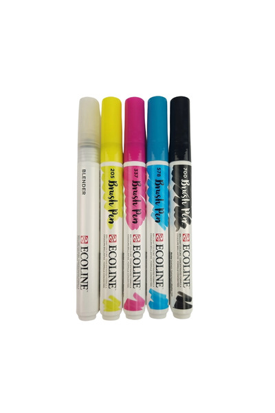 Talens Ecoline Brush Pen 5-Piece Set Primary
