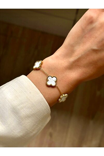 CAXBERN سوار ذهبي من الفولاذ موديل 316l من كويومكور موديل 316l مزين باللؤلؤ