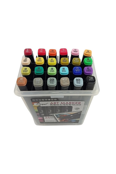 ofisturka Tinge Art Marker Plastik Çantalı Seti 24lü MS 818