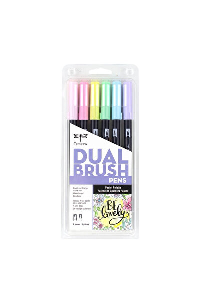 Tombow AB-T Dual Brush Pen G.Kalemi Seti Pastel (Pastel Renkler-213) 6 renk