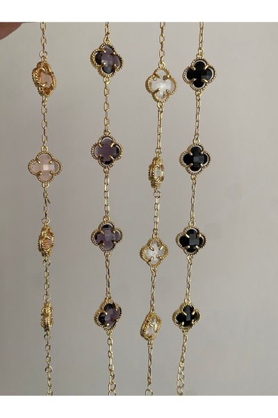 Bade Jewelry Vip 3 Renk Seçeneği Şeffaf Yonca Model Kararmaz Şık Bileklik