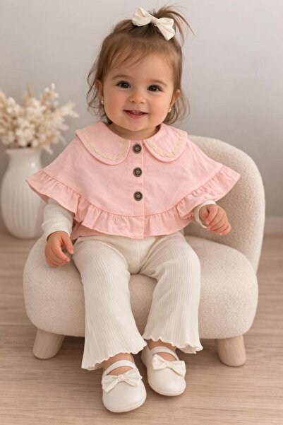 Miniminnakkidswear طقم عباءة من 3 قطع للفتيات من 9 إلى 24 شهرًا