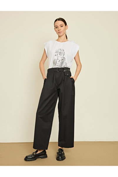 BGN workshop Faux Leather Combined Bol Paca Gabardine Pants