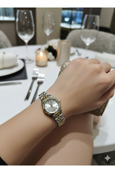 Newera Watch Stone Detailed Steel Cord Women's Wristwatch