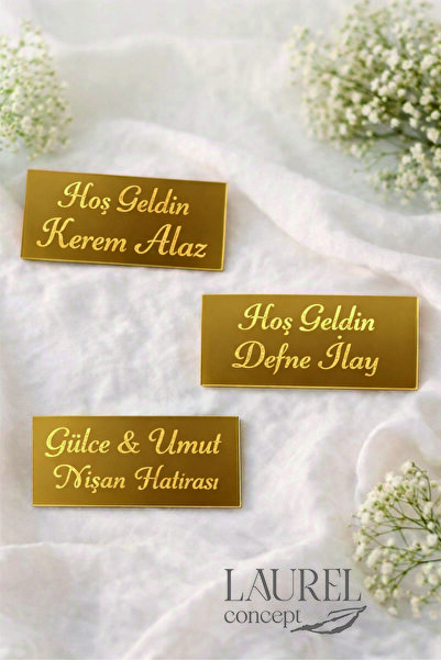 laurelconcept Gold Pleksi İsim Etiketi 25 Adet Laurel