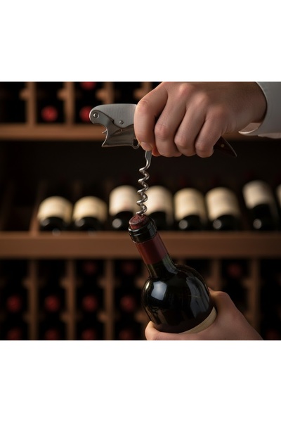 Kuzey Tacı Professional Steel Waiter's Corkscrew with Wooden Body – Stylish a...