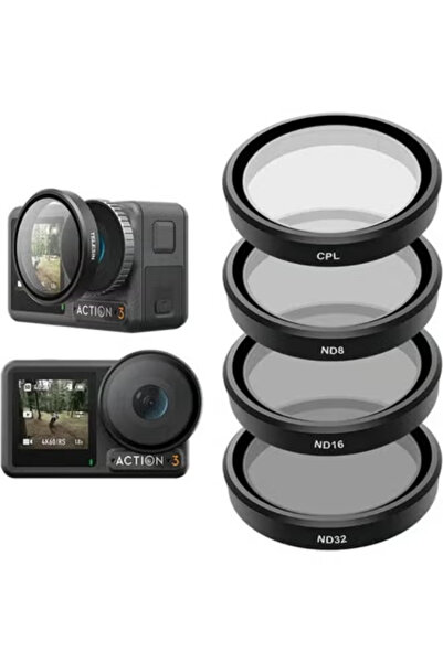 TELESIN مجموعة فلاتر العدسات لملحقات كاميرا DJI Action 4 و Action 3،