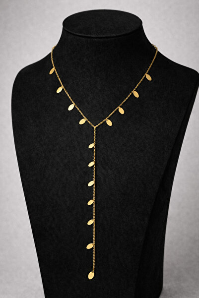 OEM Women's gold Y-type necklace with coins, chain with pendants, elegant & m...