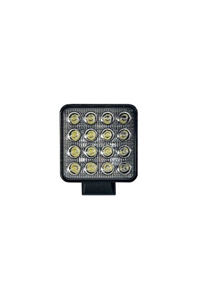 kamar Proiector metalic pătrat cu 16 LED-uri, 12/24 V