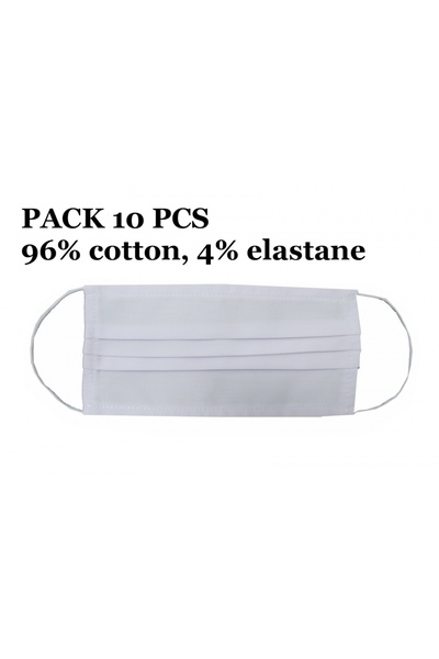 tuningset Pachet de 10 măști reutilizabile cu pliuri, 96% bumbac și 4% elasta...