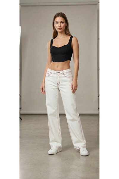 baim Blugi de damă cu talie normală detaliu la cusătură