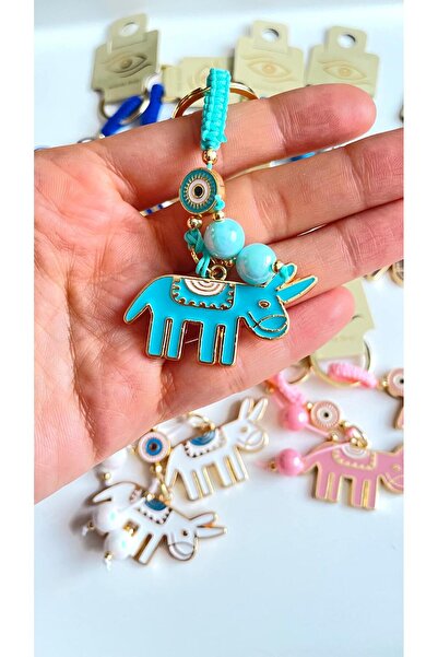 Cassime Μπρελόκ με τυρκουάζ σχέδιο γαϊδούρας, επιχρυσωμένο, με μάτι της κακοπ...