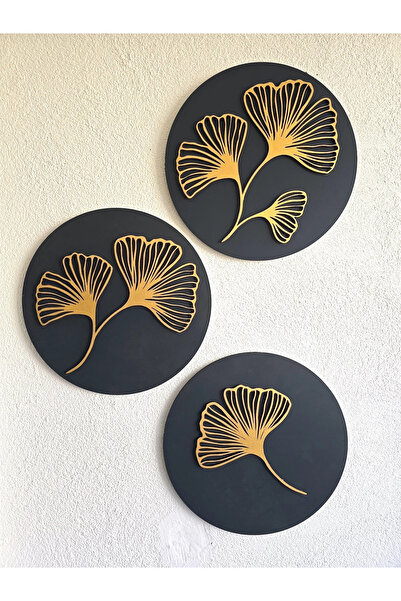 STDEKOR Üç Parçalı Yelpaze Motifli Duvar Dekoru 40cm