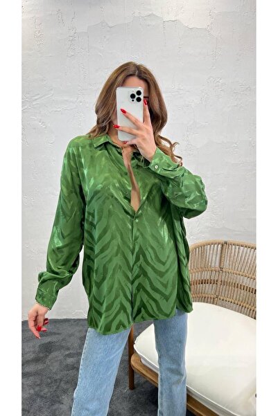 PHUDRA LİNE Saten Oversize Gömlek
