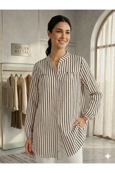 LİFERA Atelier Striped Oversized Shirt