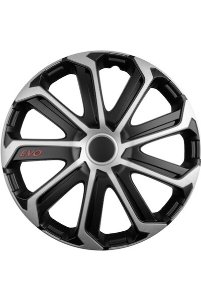 Cridem Set de 4 capace pentru roți auto, Cridem, Evo, negru/argintiu - 16''